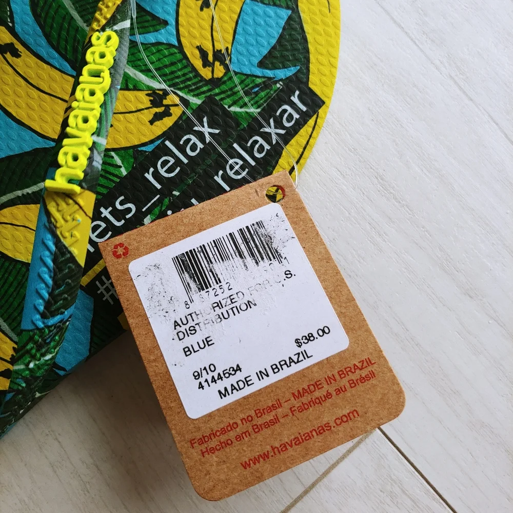 Havaianas Blue Banana Flip Flops NEW - Picture 7 of 8